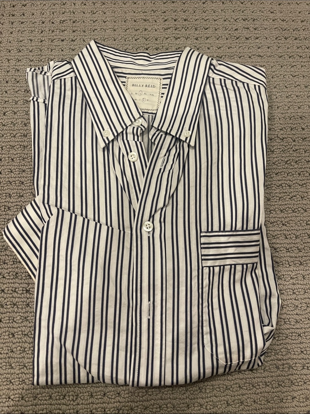 Billy Reid White and black Vertical Stripe Button-Down Shirt